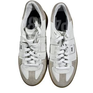 NEW P448 Monza Glitter leather sneaker gold beige suede Womens size 38 US 7.5